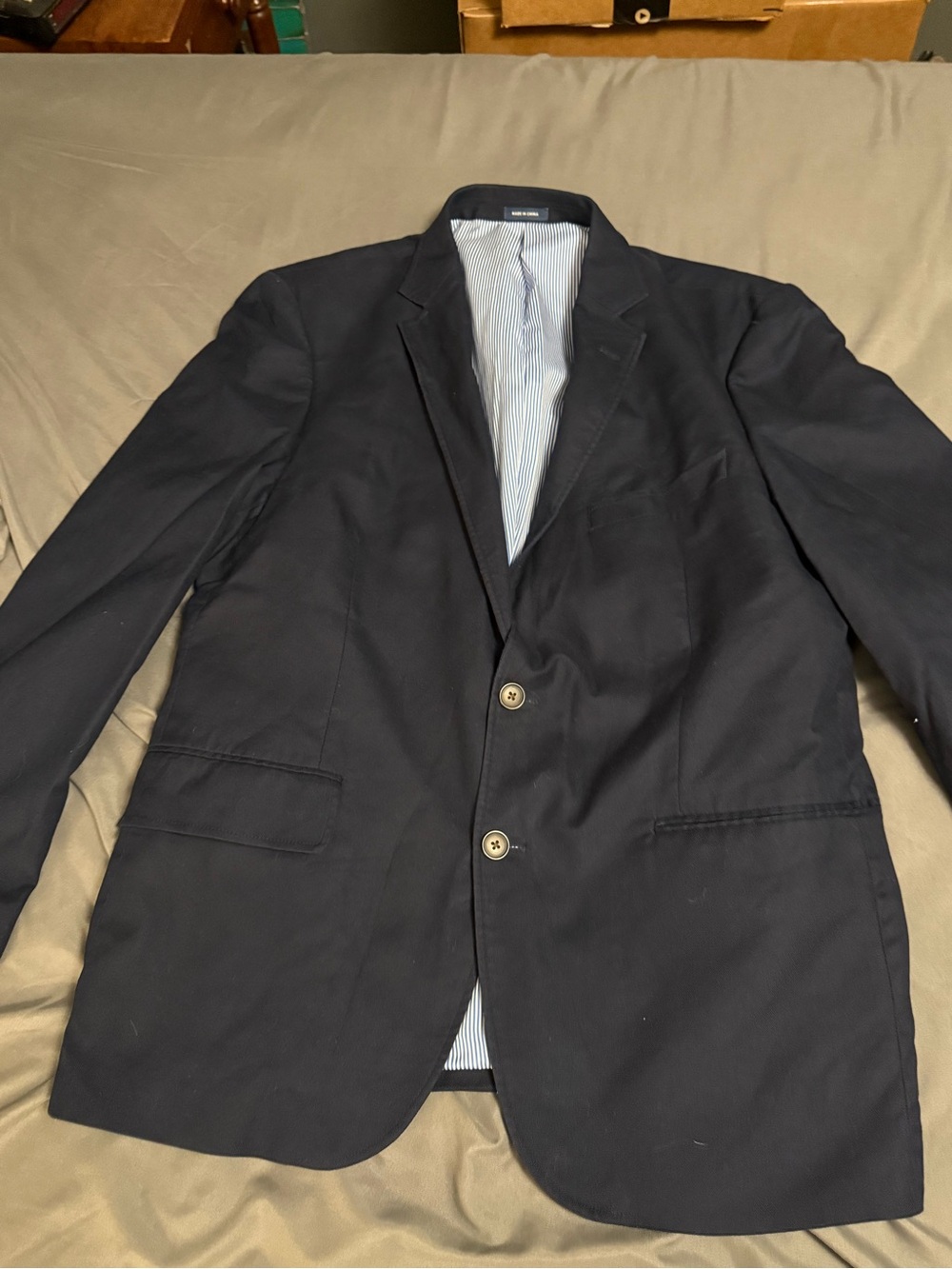 Stafford Navy Two-Button Sport Coat